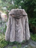 Luksusowa Bomberka z Futra Norki ( Pastel Mink) z Kapturem rozmiar L/XL