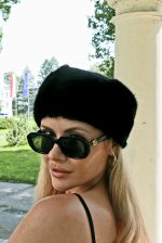 001 Luksusowa Futrzana Opaska z Norek-( Black Mink)