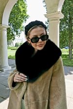 Elegancki Kołnierz Szalowy z Czarnego Lisa- Ponadczasowa Klasyka