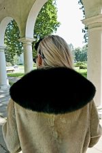Elegancki Kołnierz Szalowy z Czarnego Lisa- Ponadczasowa Klasyka