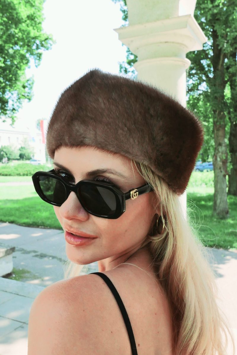 Luksusowa Opaska Futrzana z Norek-Klasyczna Elegancja ( Brown Mink)